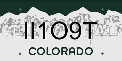 II1O9T Colorado License Plate