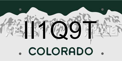 II1Q9T Colorado License Plate