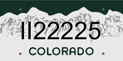 II22225 Colorado License Plate