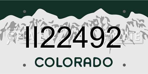 II22492 Colorado License Plate