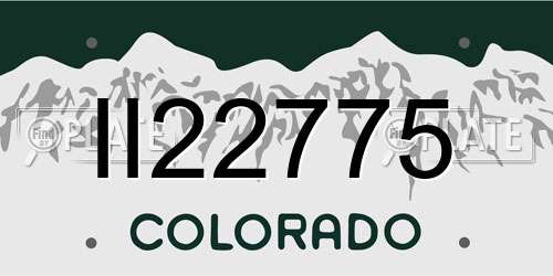 II22775 Colorado License Plate