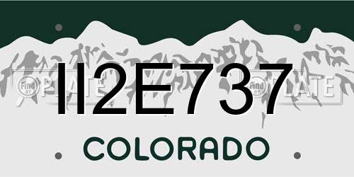 II2E737 Colorado License Plate