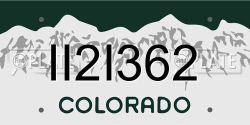 II2I362 Colorado License Plate