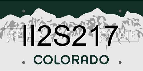 II2S217 Colorado License Plate