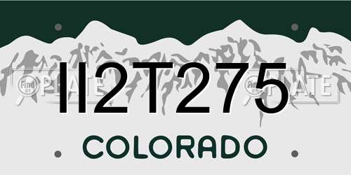 II2T275 Colorado License Plate
