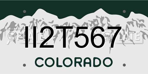 II2T567 Colorado License Plate