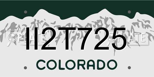II2T725 Colorado License Plate