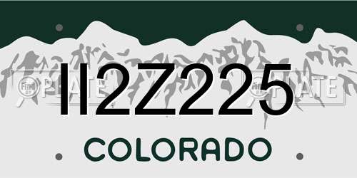 II2Z225 Colorado License Plate