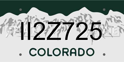 II2Z725 Colorado License Plate