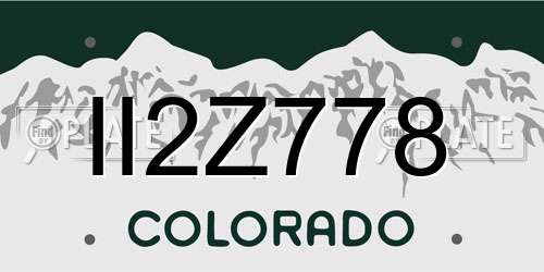 II2Z778 Colorado License Plate