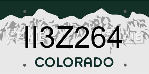 II3Z264 Colorado License Plate