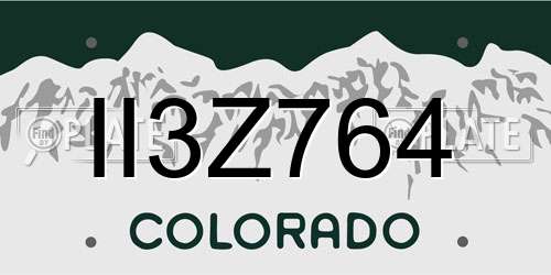II3Z764 Colorado License Plate