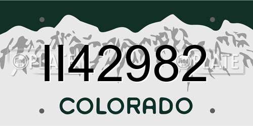 II42982 Colorado License Plate