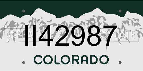 II42987 Colorado License Plate
