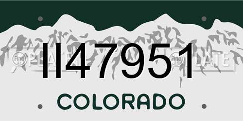 II47951 Colorado License Plate
