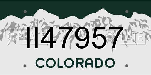 II47957 Colorado License Plate