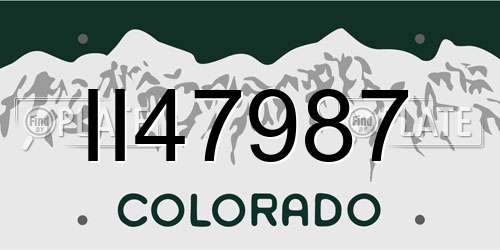 II47987 Colorado License Plate