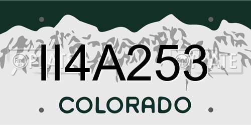 II4A253 Colorado License Plate
