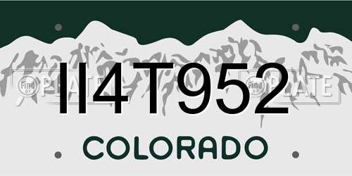 II4T952 Colorado License Plate