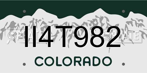 II4T982 Colorado License Plate