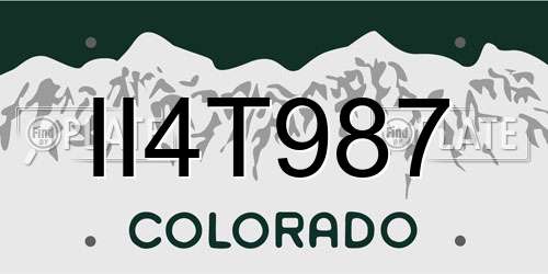 II4T987 Colorado License Plate