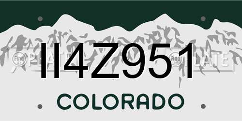 II4Z951 Colorado License Plate