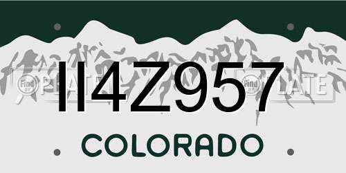 II4Z957 Colorado License Plate