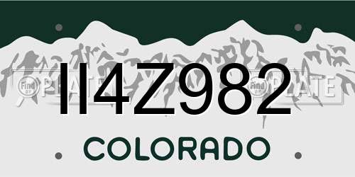 II4Z982 Colorado License Plate