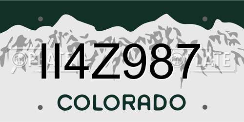 II4Z987 Colorado License Plate