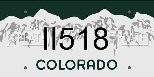 II518 Colorado License Plate