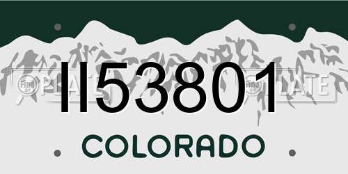 II53801 Colorado License Plate