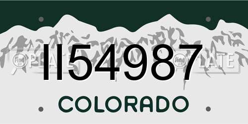 II54987 Colorado License Plate