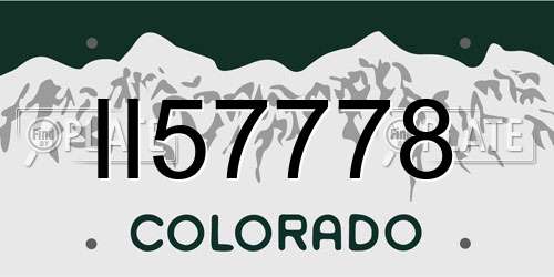 II57778 Colorado License Plate