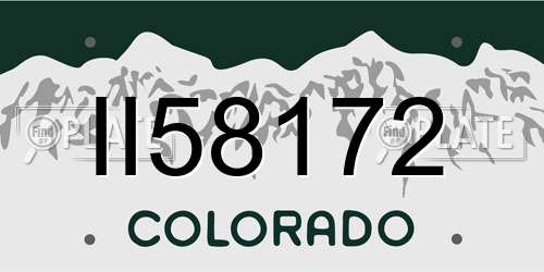 II58172 Colorado License Plate