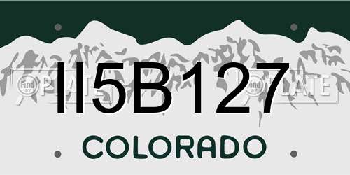II5B127 Colorado License Plate