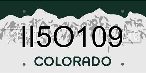 II5O109 Colorado License Plate