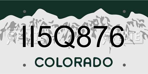 II5Q876 Colorado License Plate