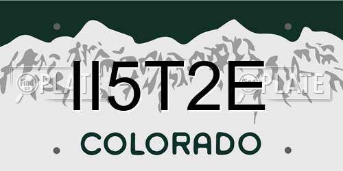 II5T2E Colorado License Plate