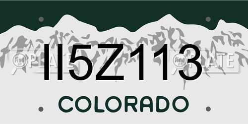 II5Z113 Colorado License Plate
