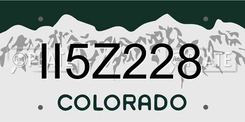 II5Z228 Colorado License Plate