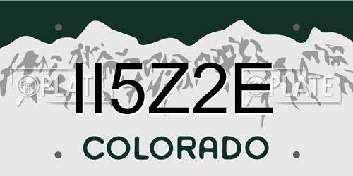 II5Z2E Colorado License Plate