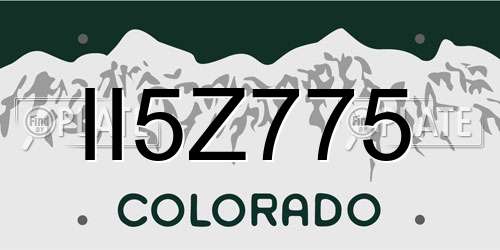 II5Z775 Colorado License Plate