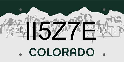 II5Z7E Colorado License Plate