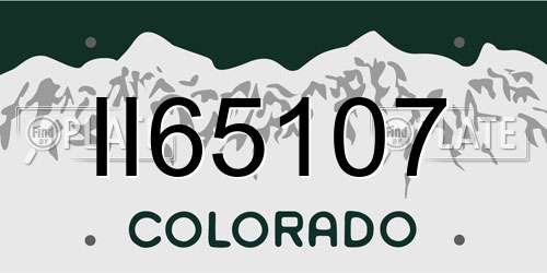 II65107 Colorado License Plate