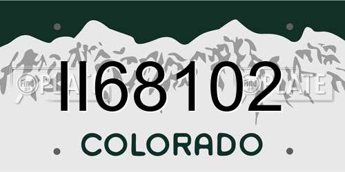 II68102 Colorado License Plate