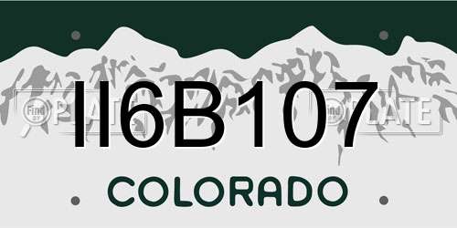 II6B107 Colorado License Plate