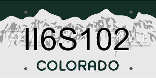 II6S102 Colorado License Plate