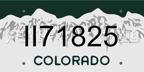 II71825 Colorado License Plate