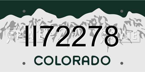 II72278 Colorado License Plate
