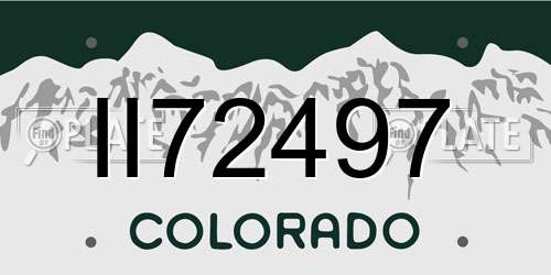 II72497 Colorado License Plate